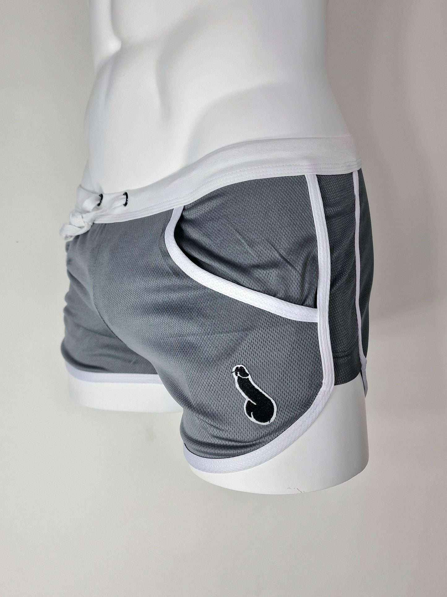 Shorts med "inbyggd" jockstrap - Silvergrå