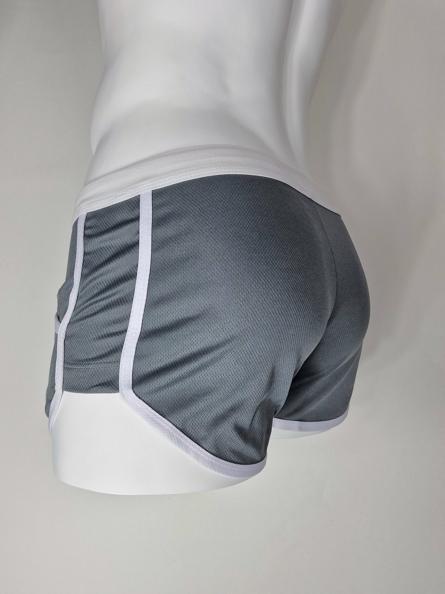Shorts med "inbyggd" jockstrap - Silvergrå