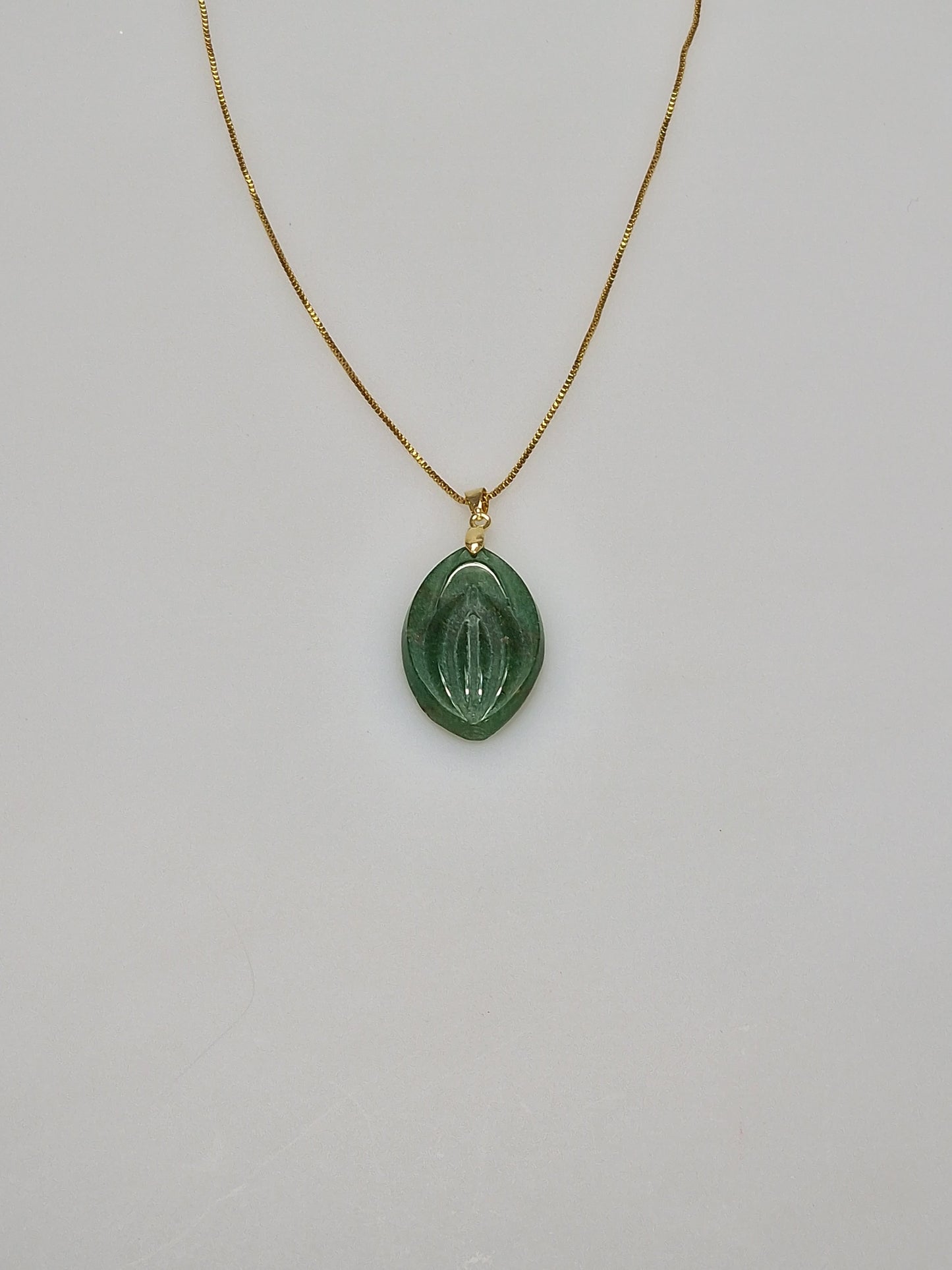 Grön Aventurine fiffi - Halsband av halvädelsten cirka 2.5 cm