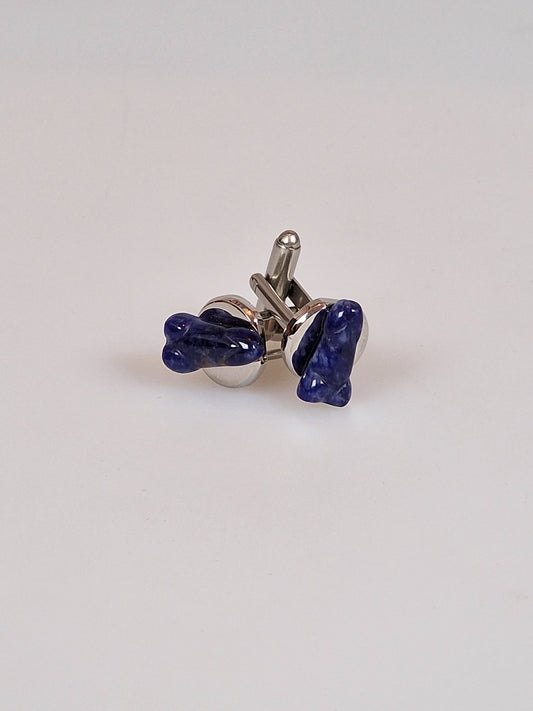 Manschettenknöpfe mit Halbedelstein Sodalith