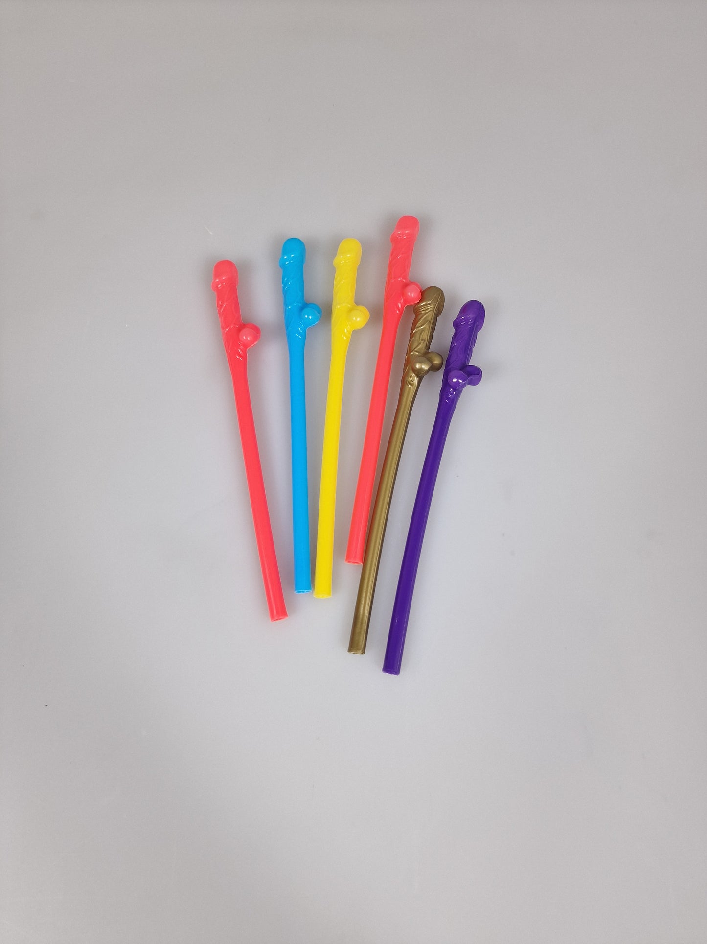 6 pajitas de plástico divertidas y reutilizables con pene. Lavable en la lavadora.