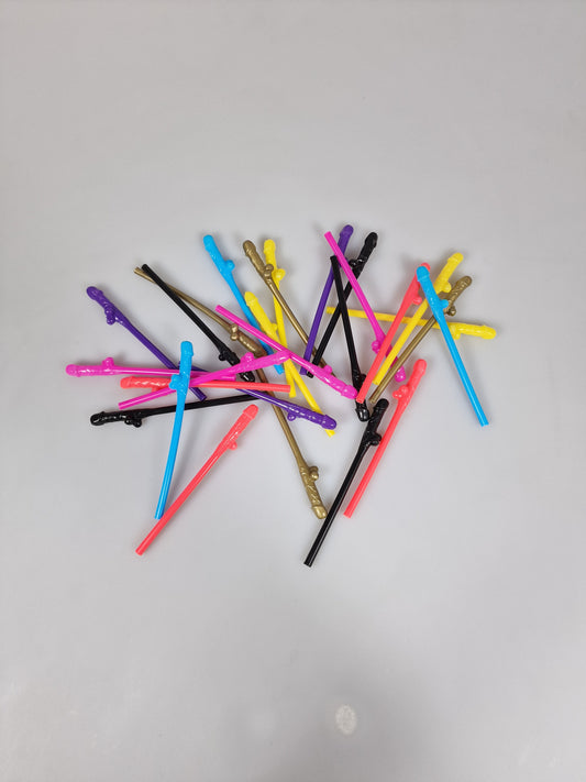 6 lustige und wiederverwendbare Plastikstrohhalme mit Schwanz. Waschmaschinenfest.