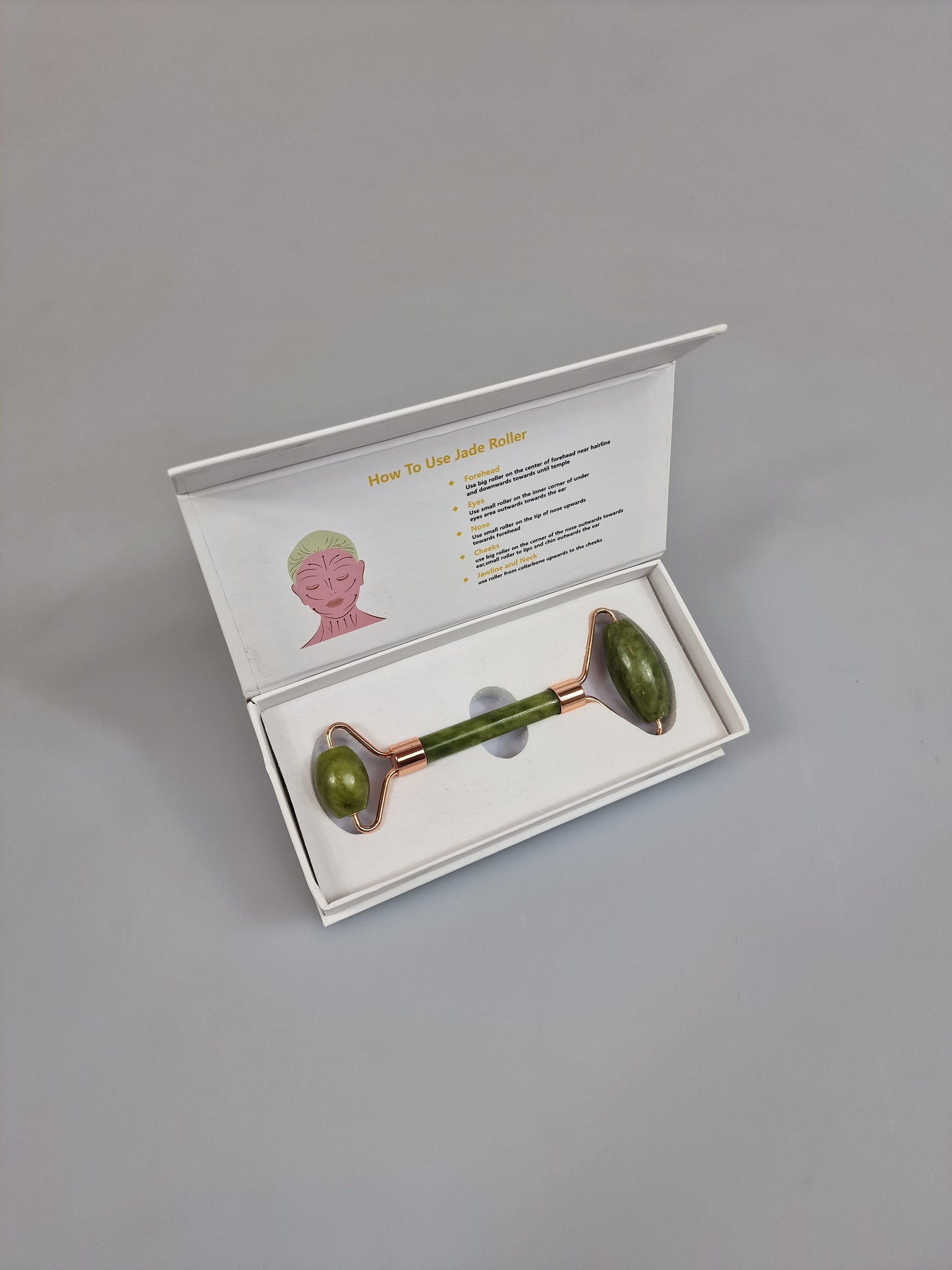 Rodillo facial Gua Sha Jade o rodillos faciales en jade mashan verde o jade mashan verde