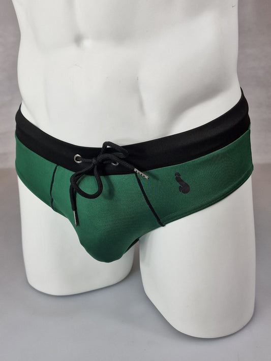 Badbyxor - grön svarta speedos med push up