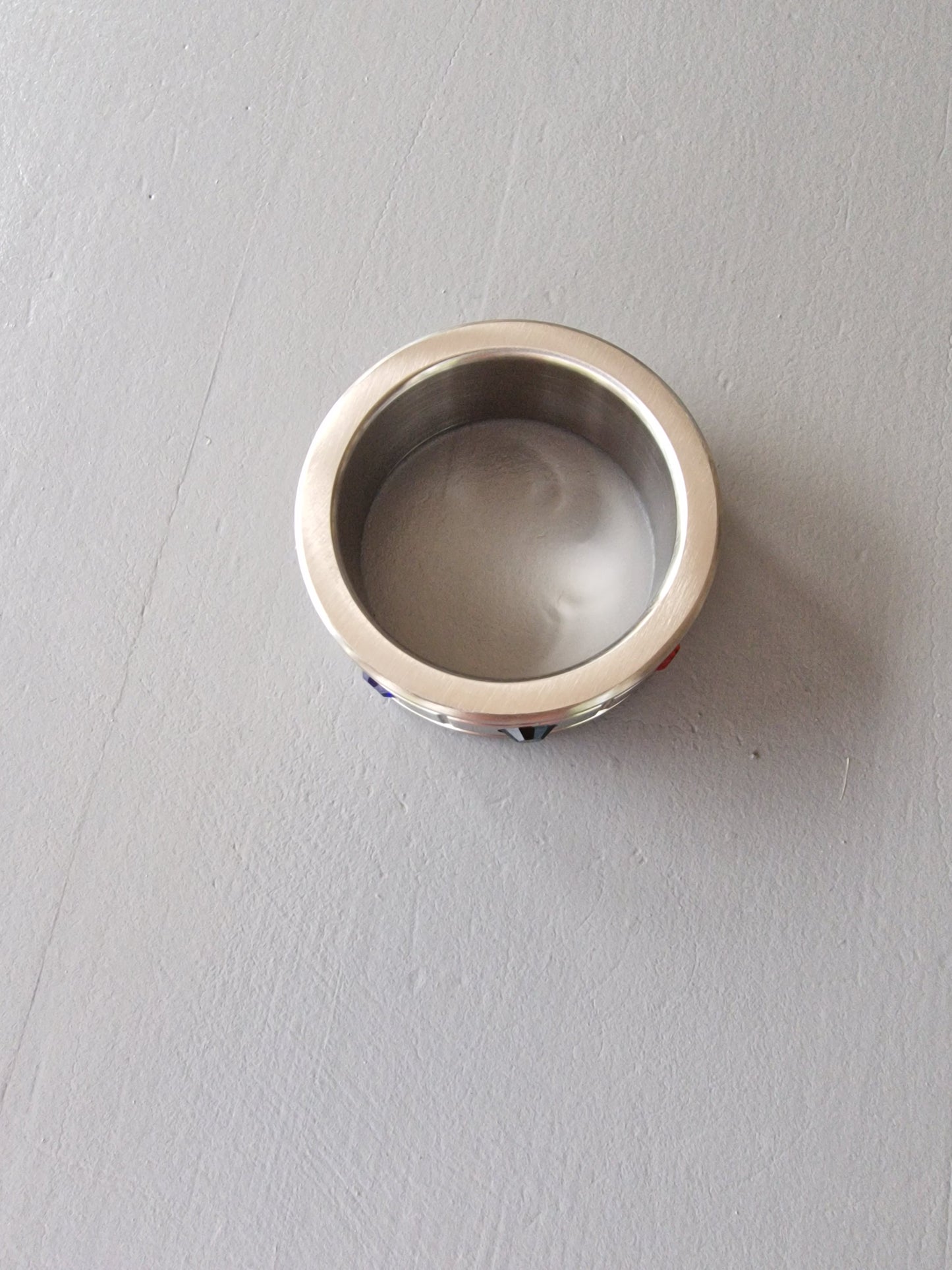 Kuk ring, pubic ring or penis ring in surgical nickel-free steel with crystals and stones