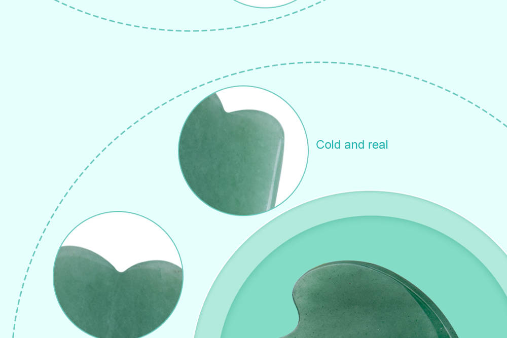 Gua sha ansiktsskrapa face scrapers i green mashan jade.