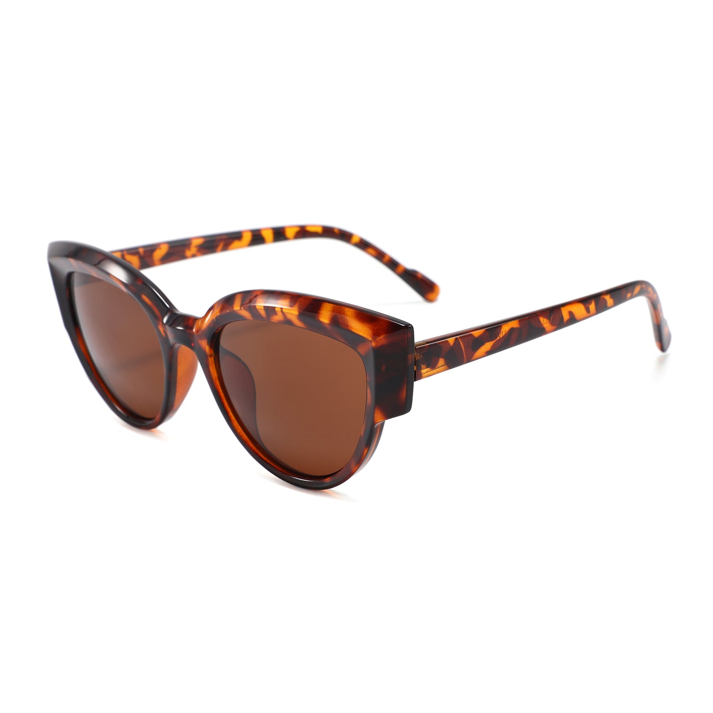 Sonnenbrille, braun gesprenkeltes Gestell mit braunen Gläsern, Nr. 102