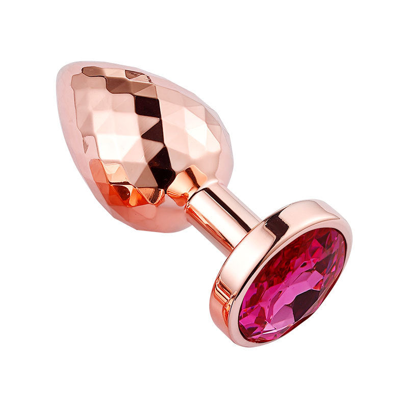 Buttplug aus nickelfreiem roséfarbenem Stahl mit Muster
