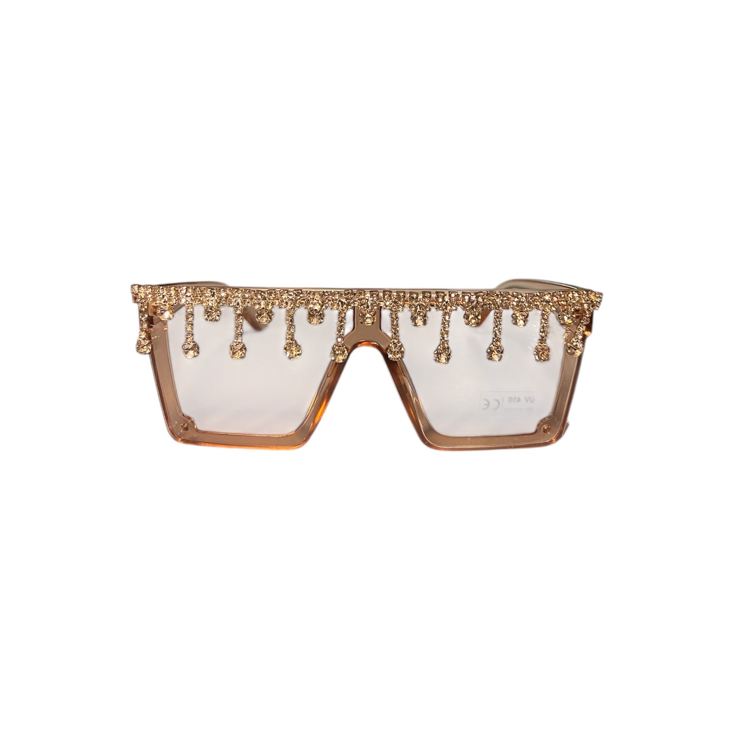 Sonnenbrille mit rosa Gläsern und Bling Bling, Nr. 138