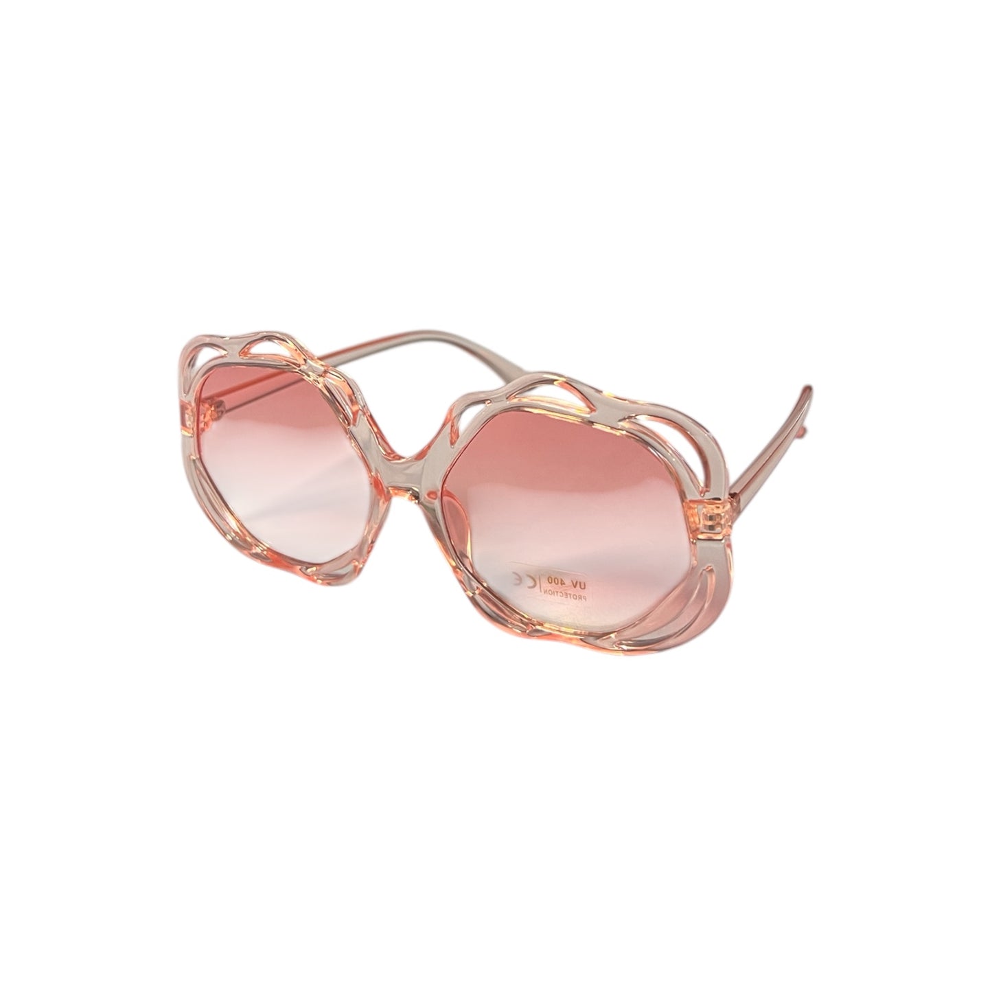 Sonnenbrille mit rosa Gläsern und fantastischen Bügeln Nr. 130