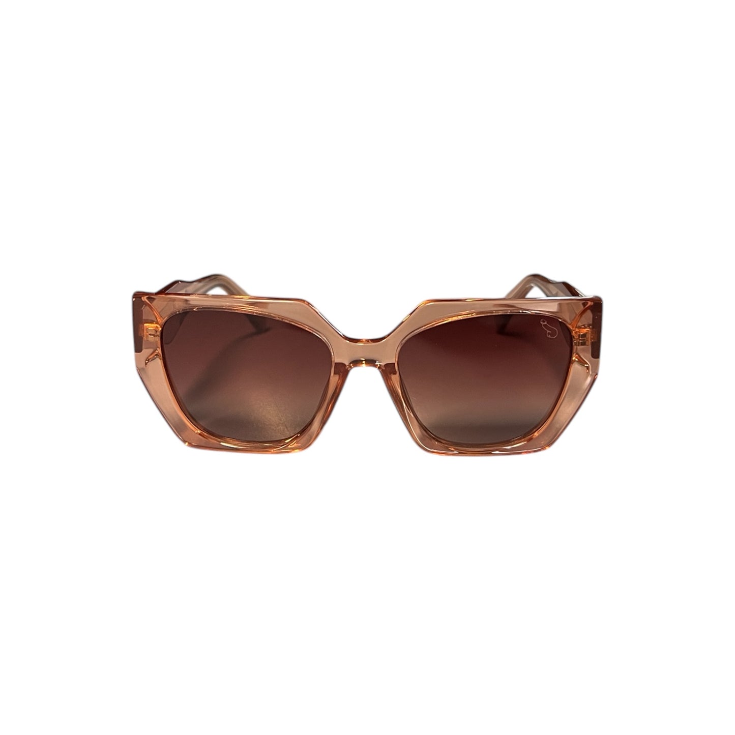 Sonnenbrille mit rosa/schwarzen Gläsern und fantastischen rosa transparenten Bügeln Nr. 136