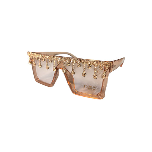 Solglasögon med rosa glas och bling bling, no 138