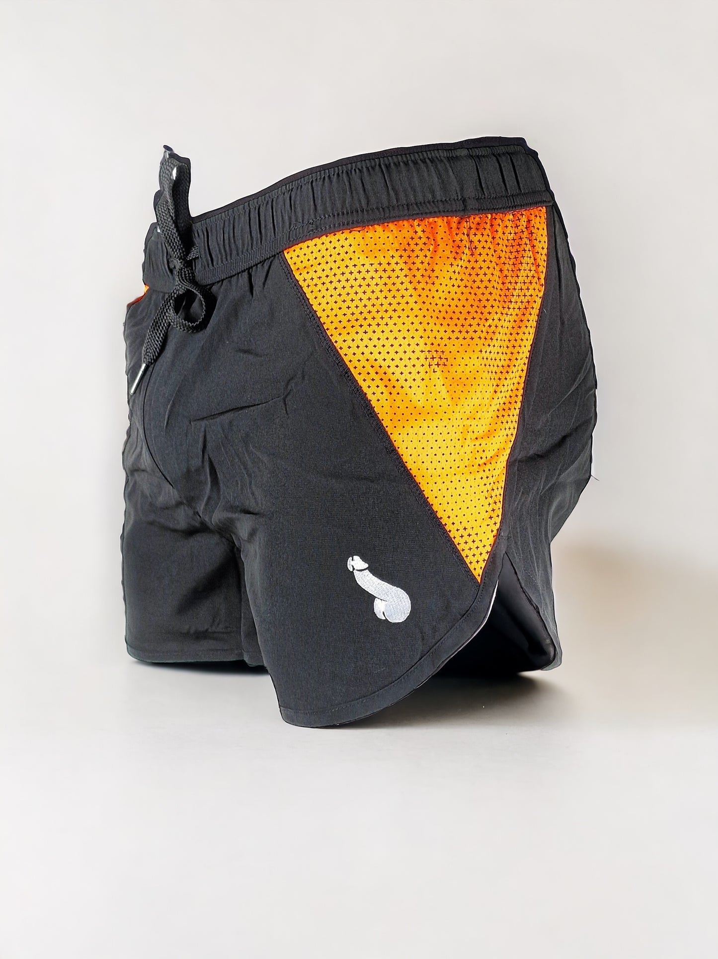 Shorts de entrenamiento / shorts de baño para hombres o unisex - Negro/Naranja