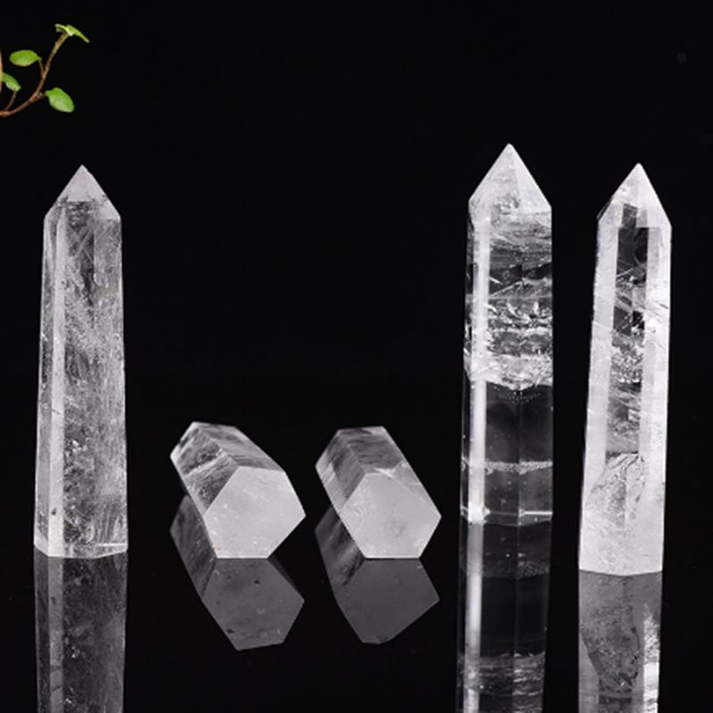 Clear quartz, rock crystal, ground tips.