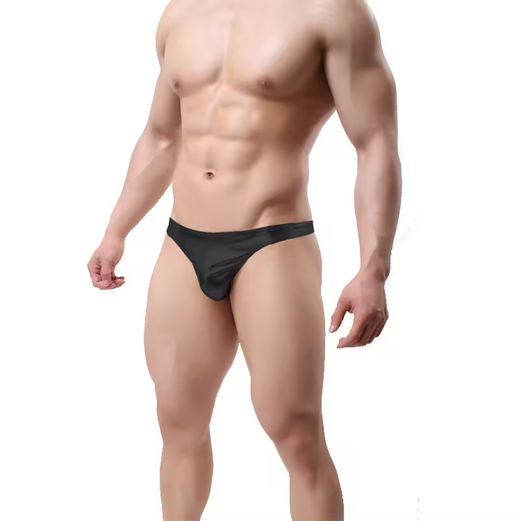 Tanga, String-Unterhosen aus schwarzem Gummi