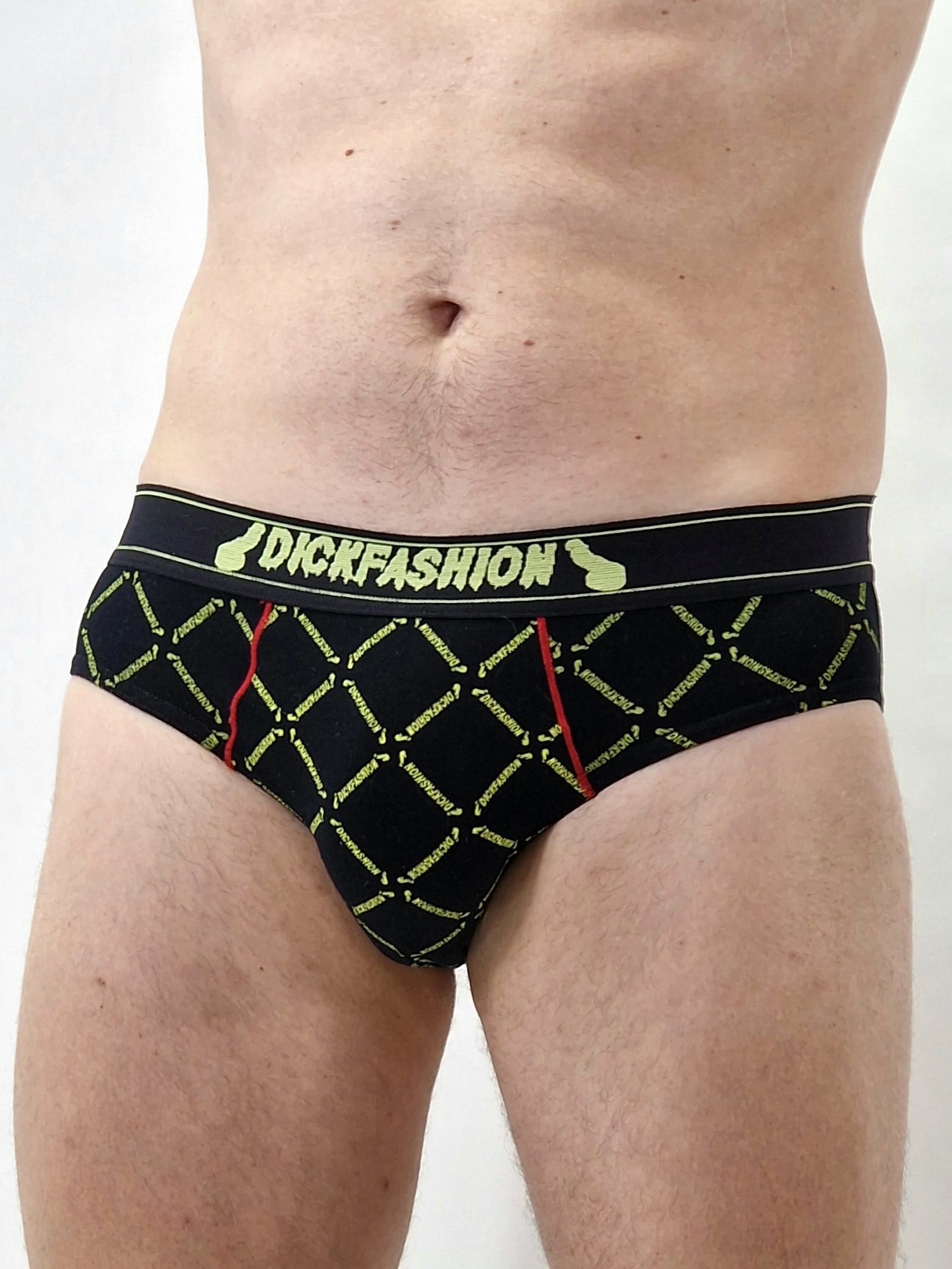 Schwarz-gelber Slip, Herrenunterhose
