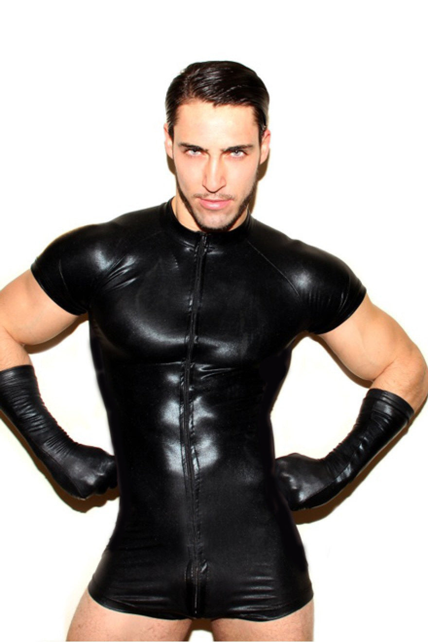 Incoming - short latex suit with mesh