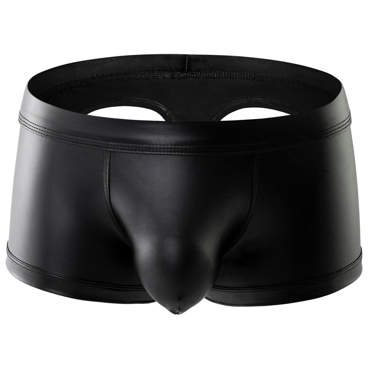 Black rubber shorts with thong and extreme lifting of the butt