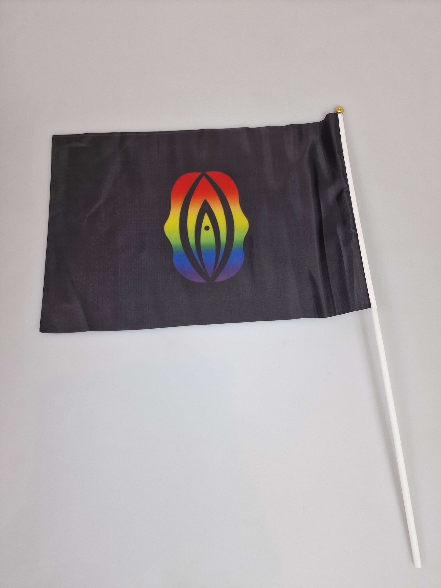 Flaggor på pinne, handflagga eller handflaggor för Pride och andra parader