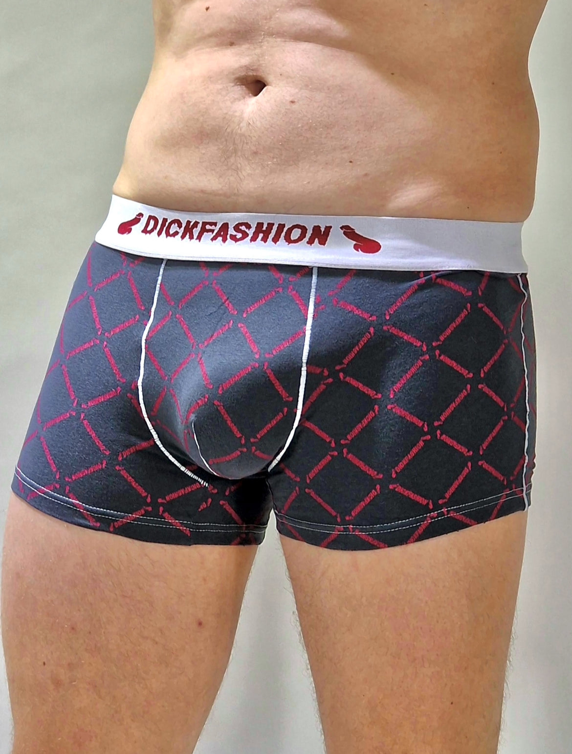 Blue red boxer trunks