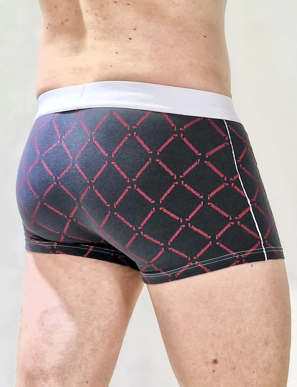 Blue red boxer trunks