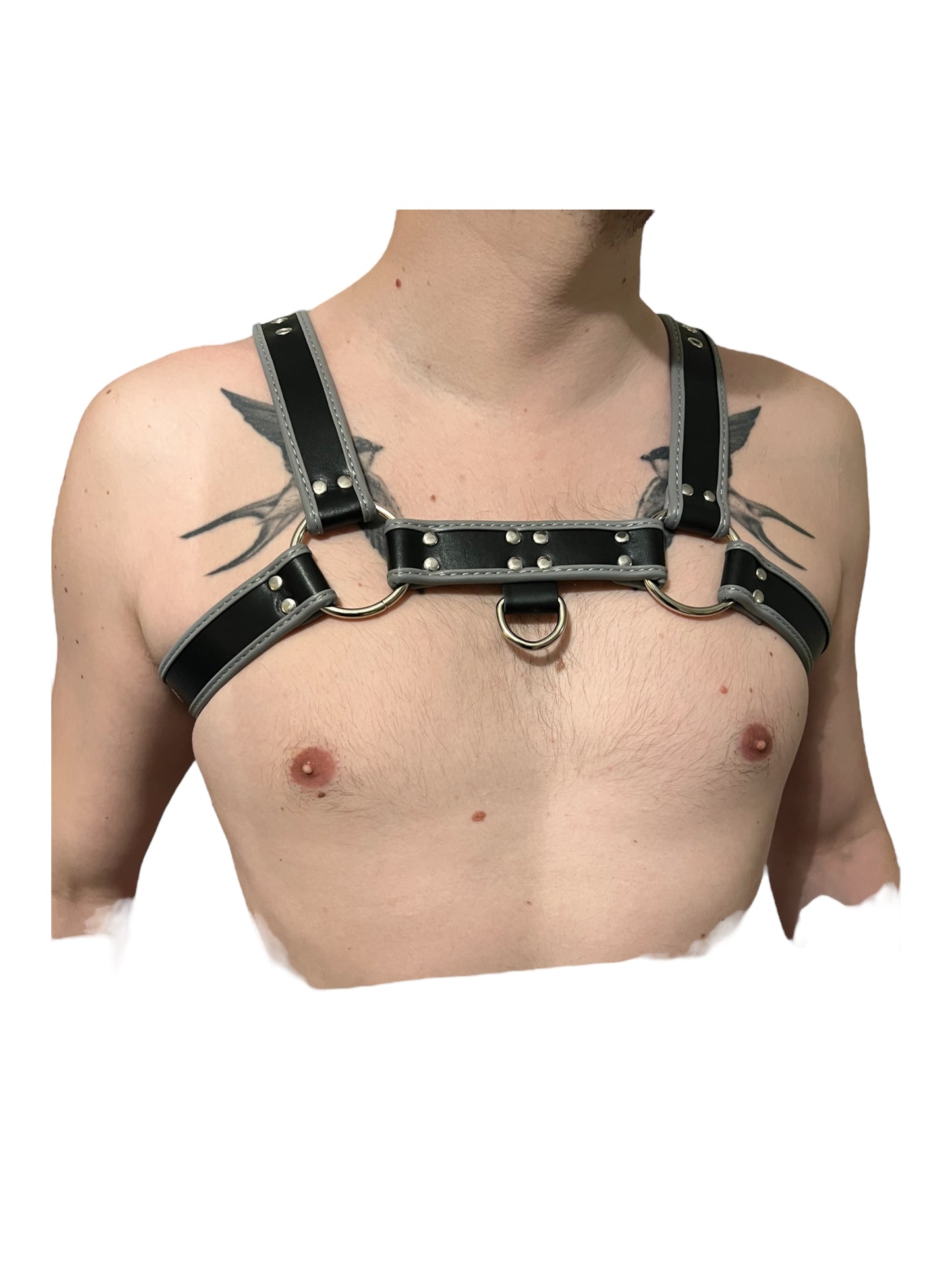 Harness, type bulldog, gray/black