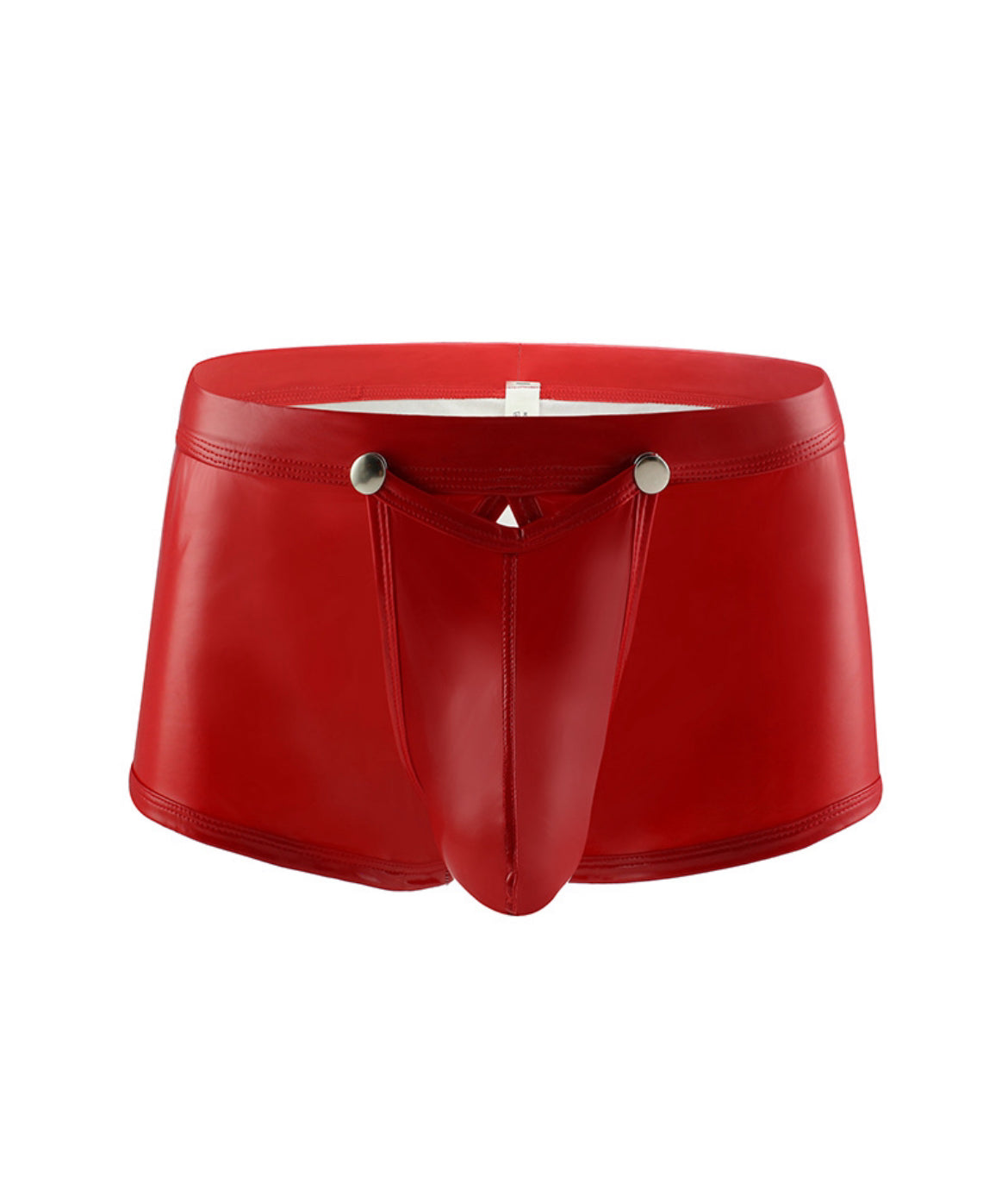 Shorts de goma rojos brillantes y sexys.