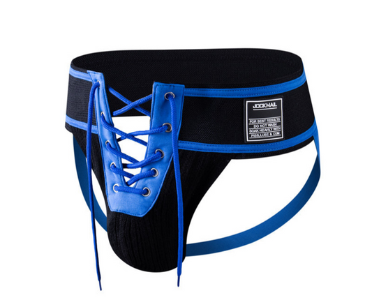 Stylische, bequeme und bequeme Jockstraps mit stylischen Details wie der Schnürung vorne. Erhältlich in 6 Farben