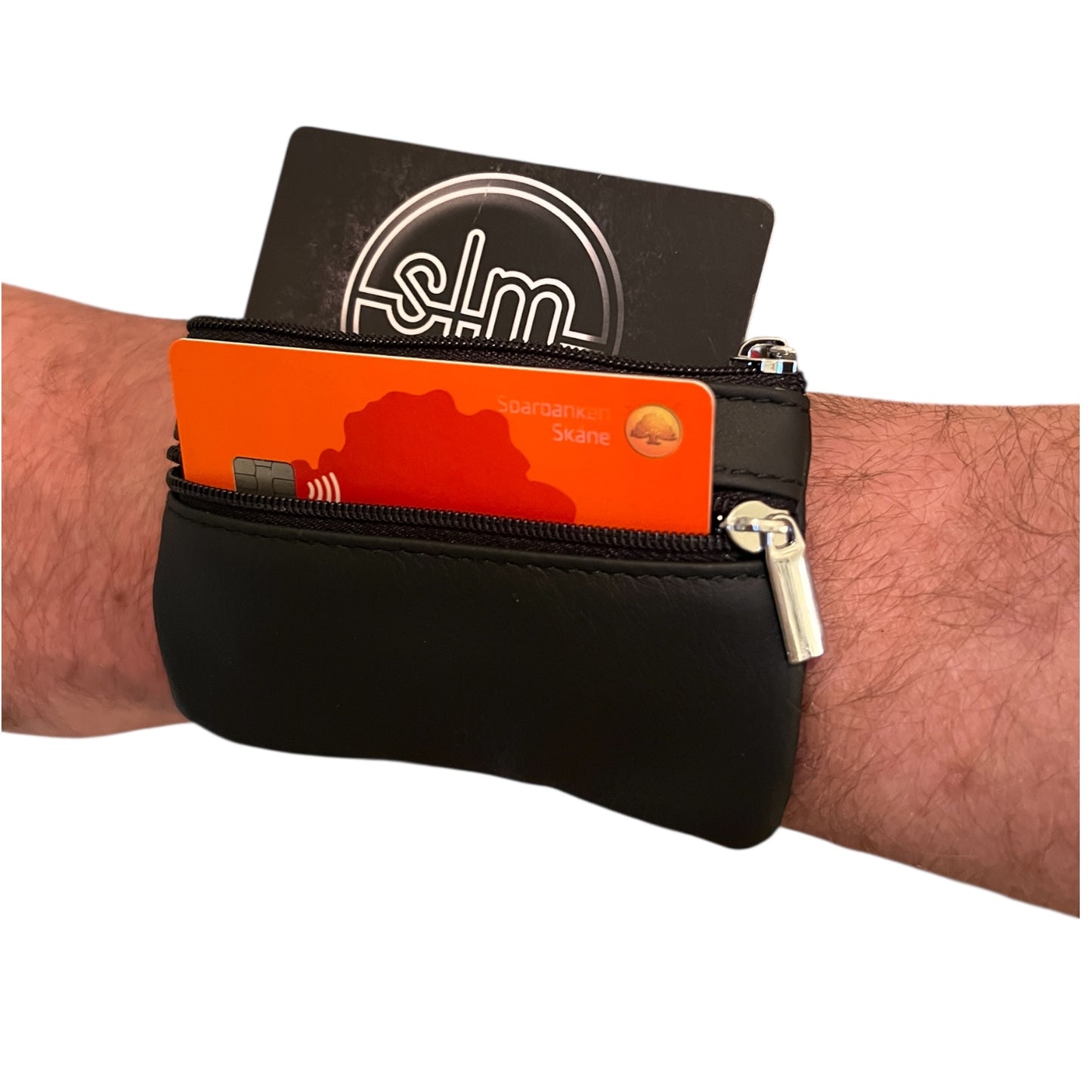 Plånbok, korthållare som armband i läder