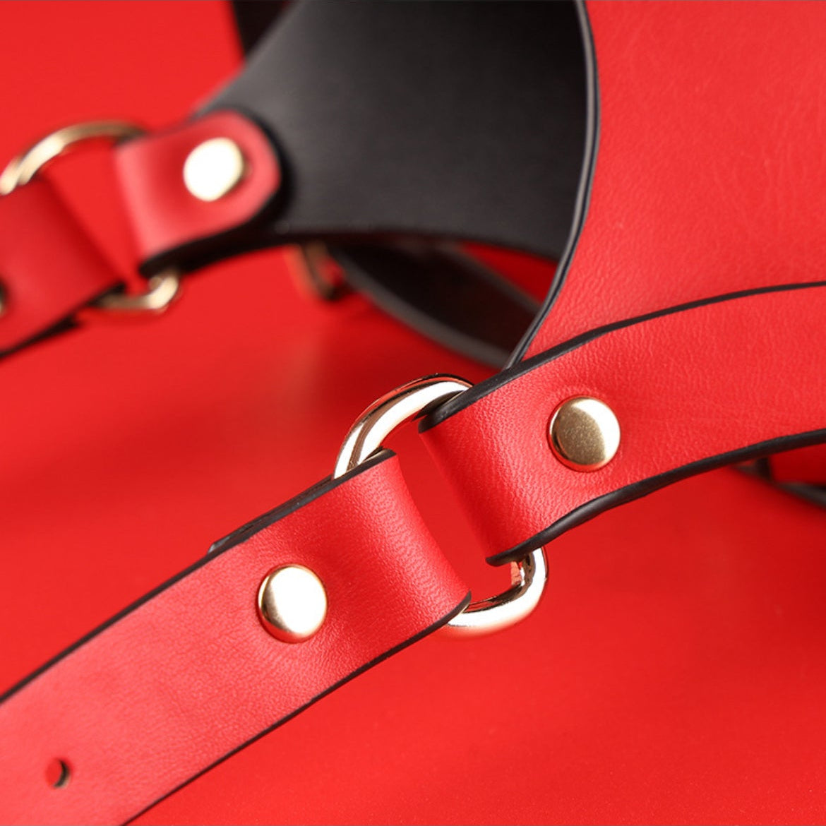 Leather mask - fetish- puppyplay - bdsm, face mask or muzzle in genuine leather. Available in black and red