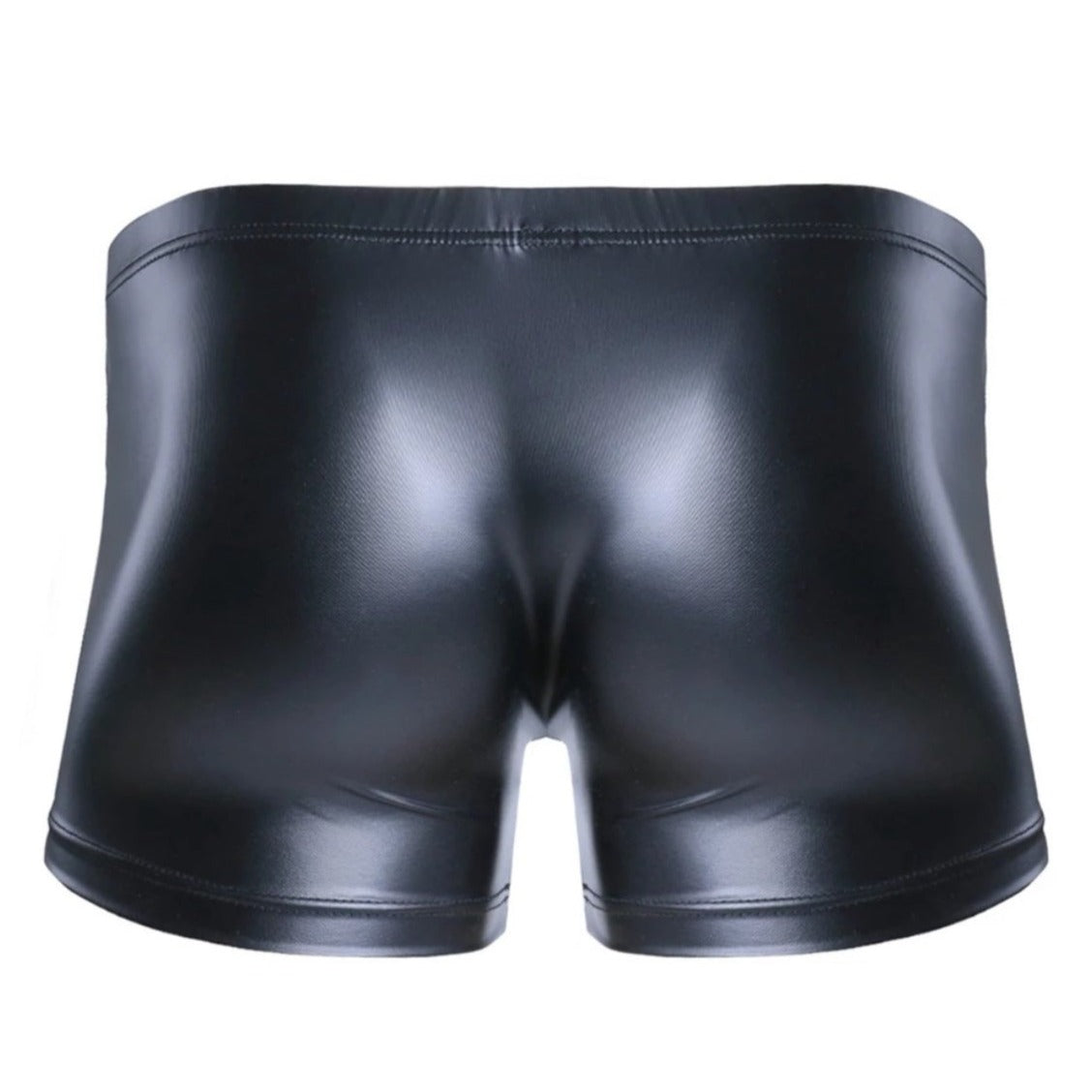 Schwarze sexy Shorts aus Gummi mit zu öffnender Vorderseite