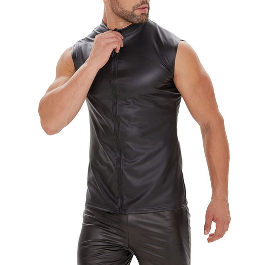 Vest or tank top in rubber with zipper