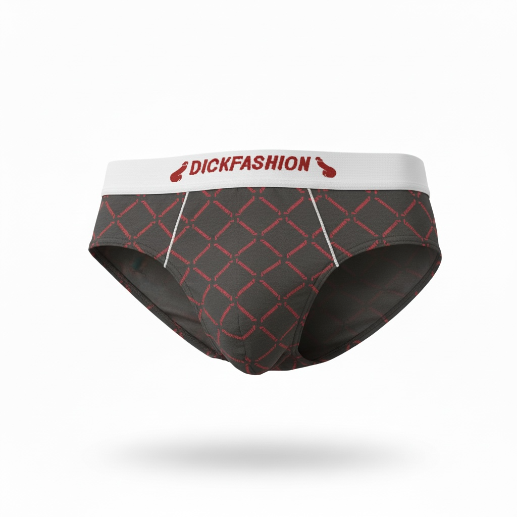 Kalsonger, gråa med dickfashion mönster, briefs i bomull