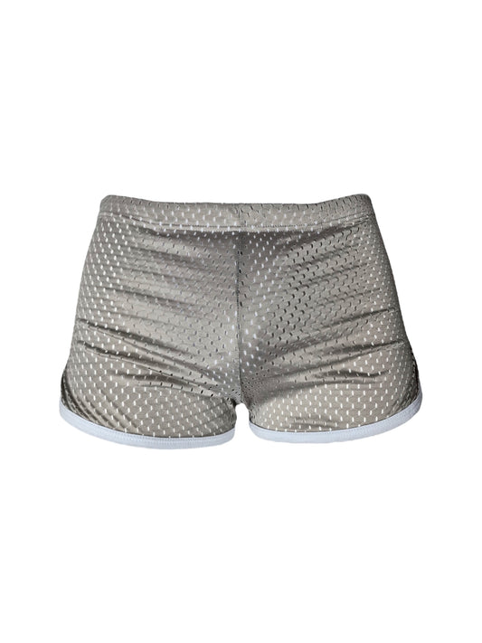 Shorts, jogger mesh - Silvergrå. Herr