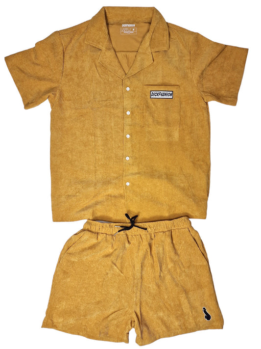 Manchester set, skjorta och shorts - Senapsgul