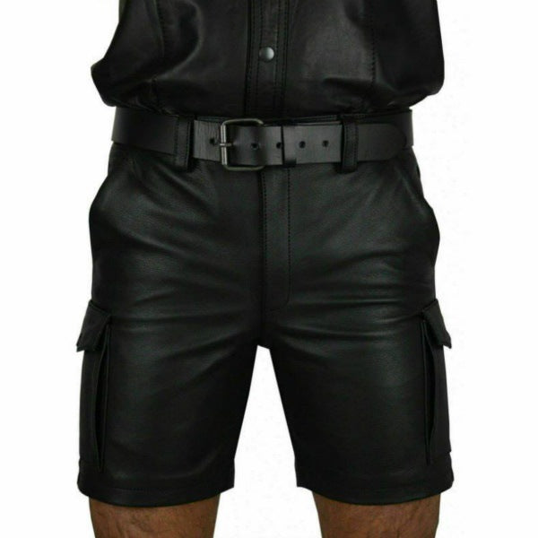 Shorts i läder