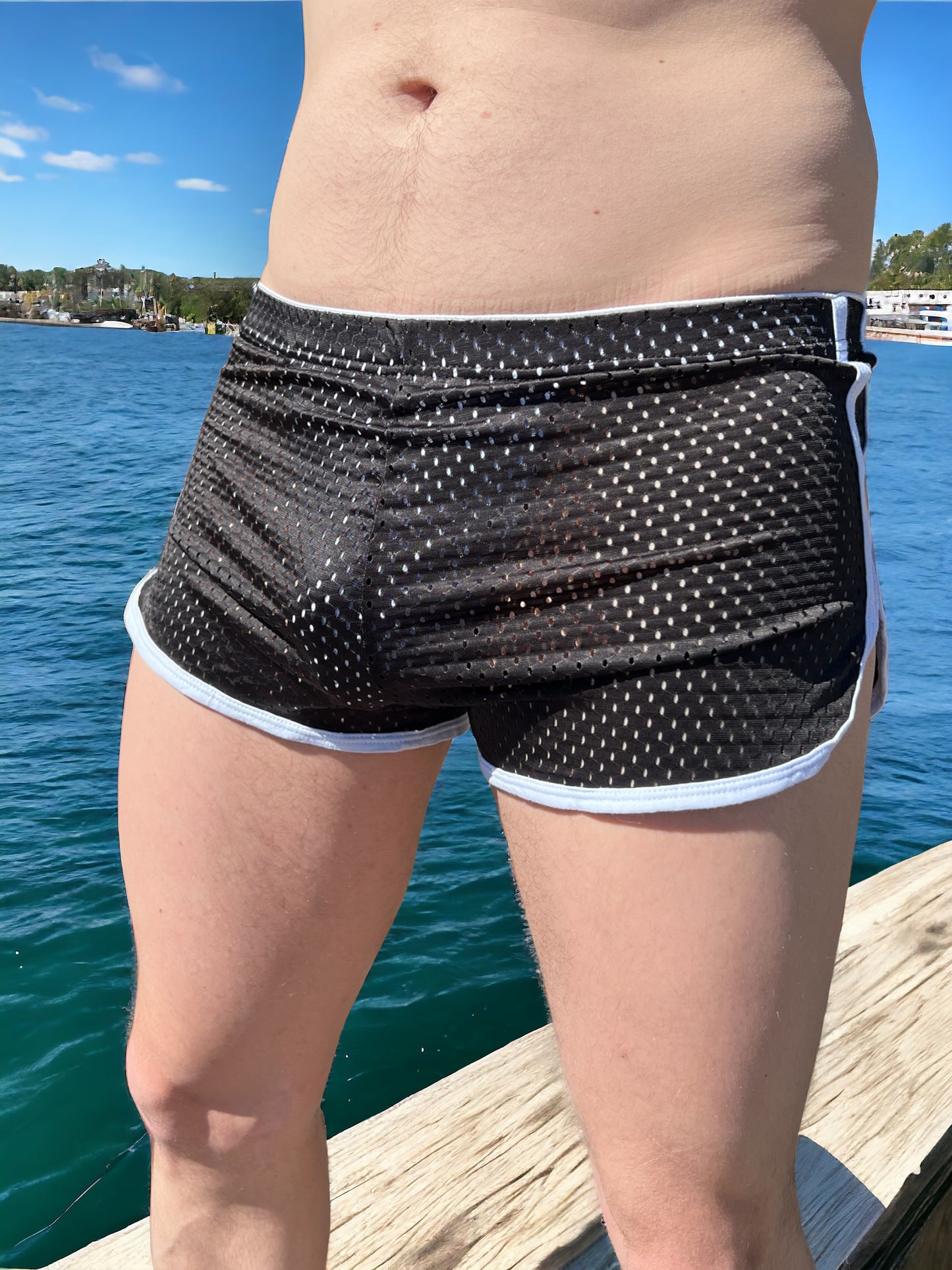 Shorts, jogger mesh svart