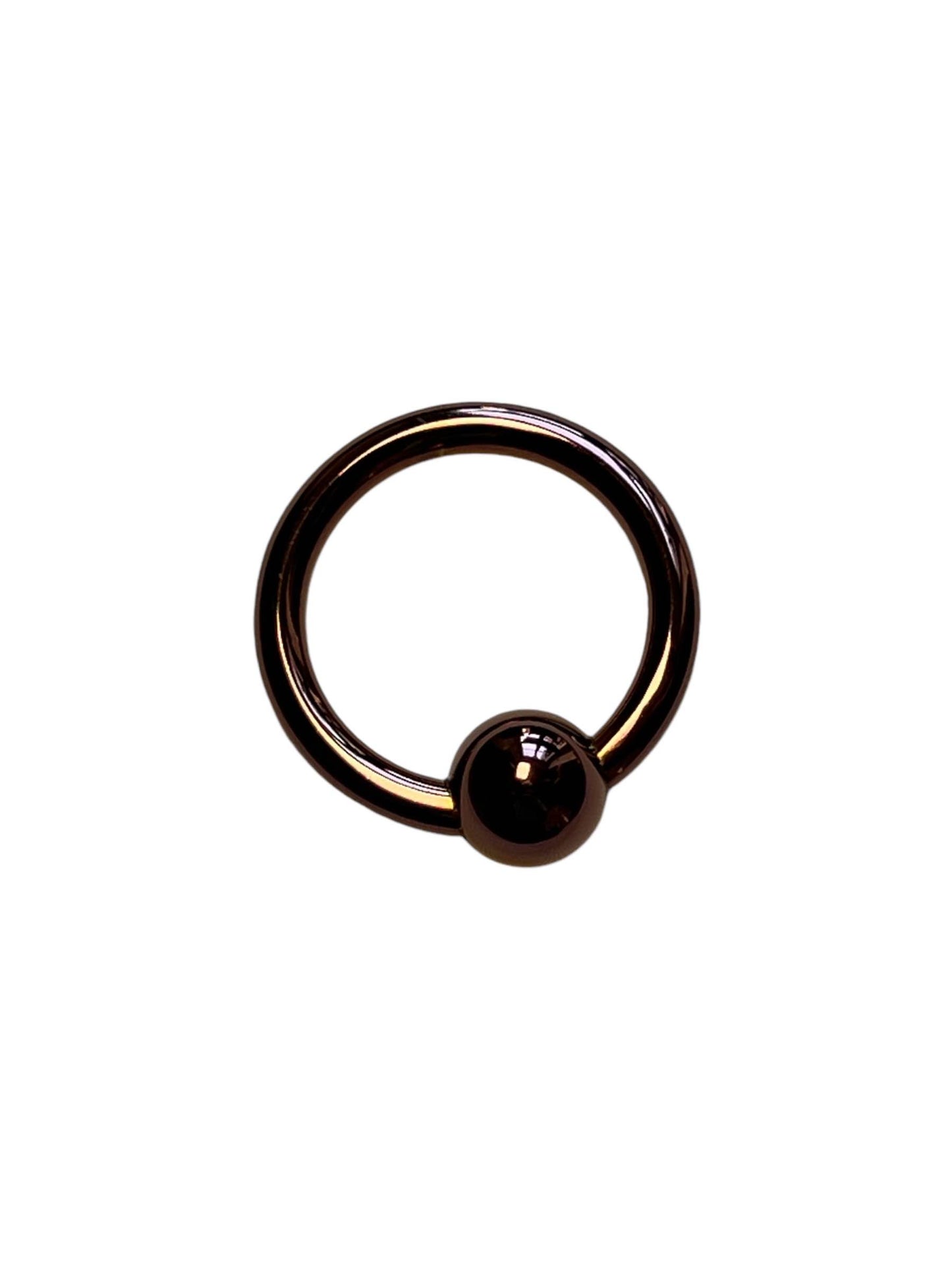 Cock ring, penis ring or dick ring in surgical nickel-free bronze-colored steel with ball