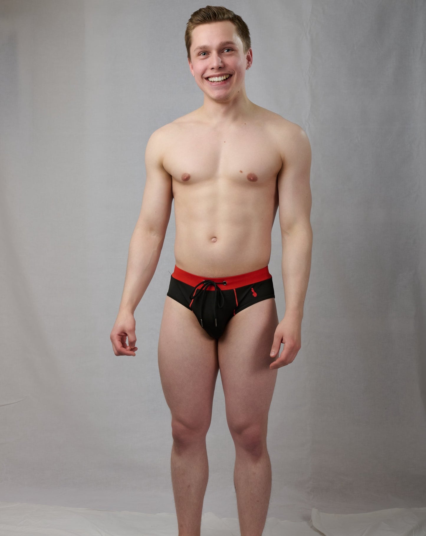 Badbyxor, swim briefs - Svart röda