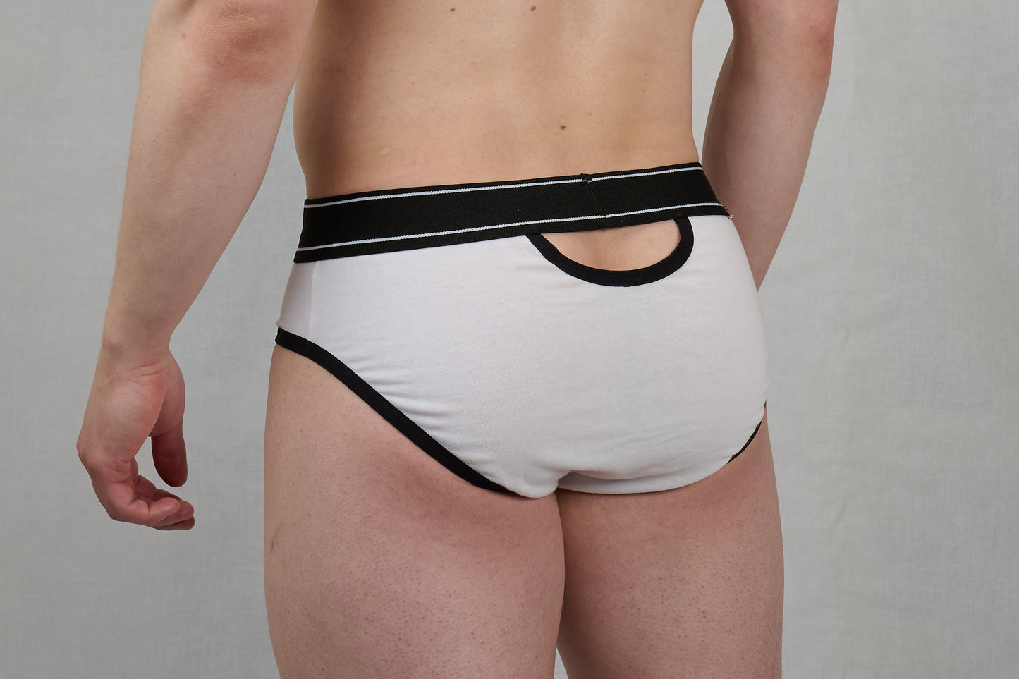 Calzoncillos o suspensorio con agujeros tanto delante como detrás - Blanco