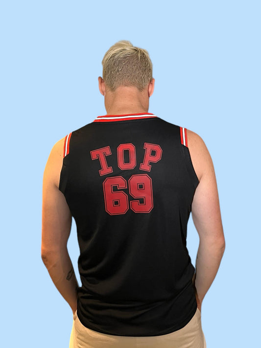Basket tank top with print