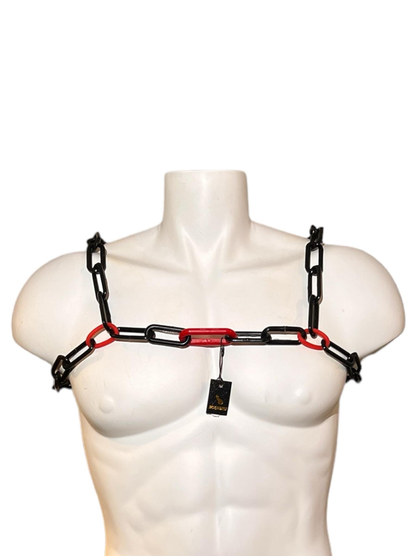 Harness, chains. Black red