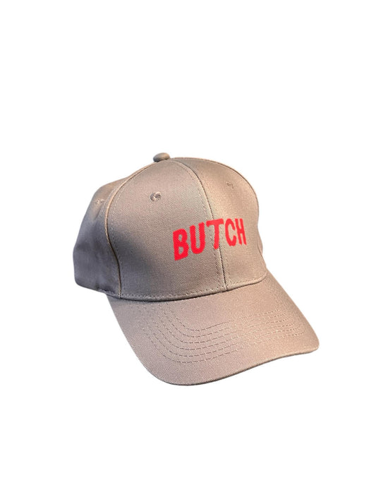 Cap with print, BUTCH in red, choose the color of the cap itself below