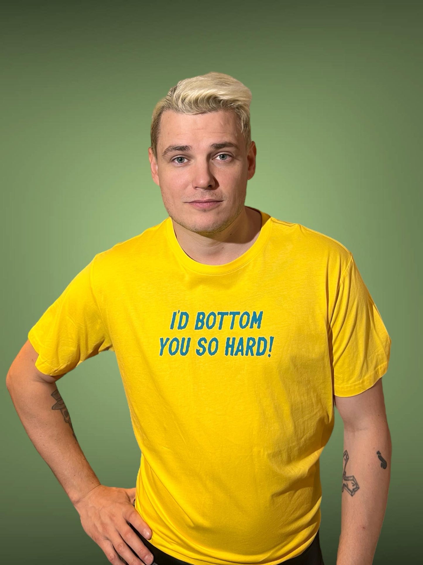 Camiseta con el estampado I'D BOTTOM YOU SO HARD!