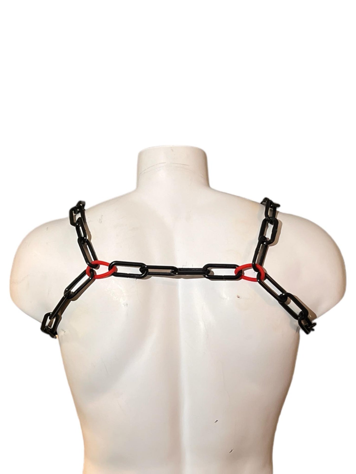 Harness, chains. Black red