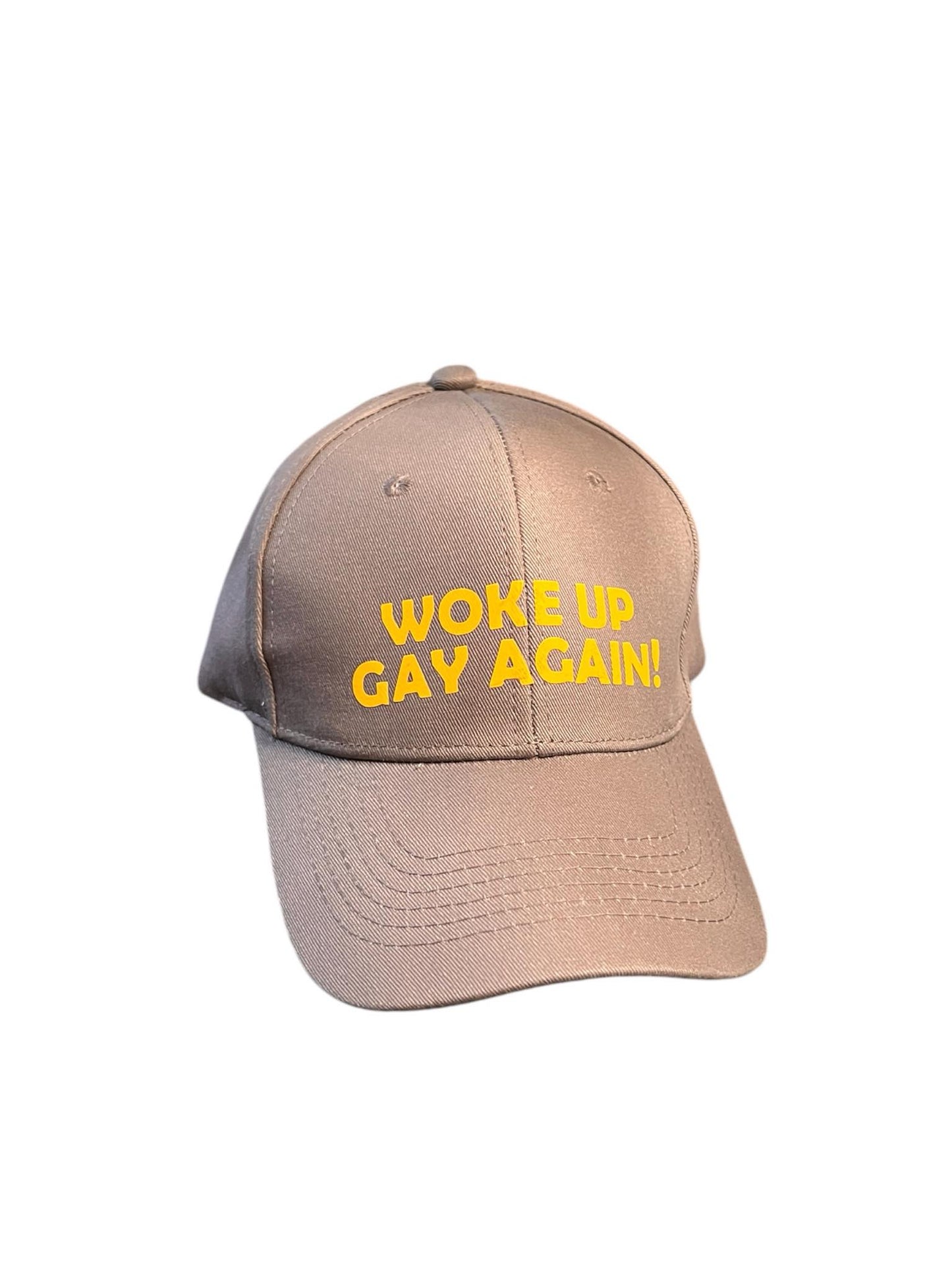 Gorras con impresión, ME DESPERTÉ GAY OTRA VEZ en amarillo, elige el color de la gorra abajo