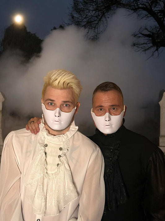 Gesichtsmaske, weiße Halbmaske für Mund und Kinn