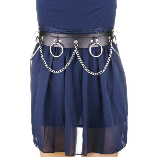 Harness / belt for the waist, with rings and chains