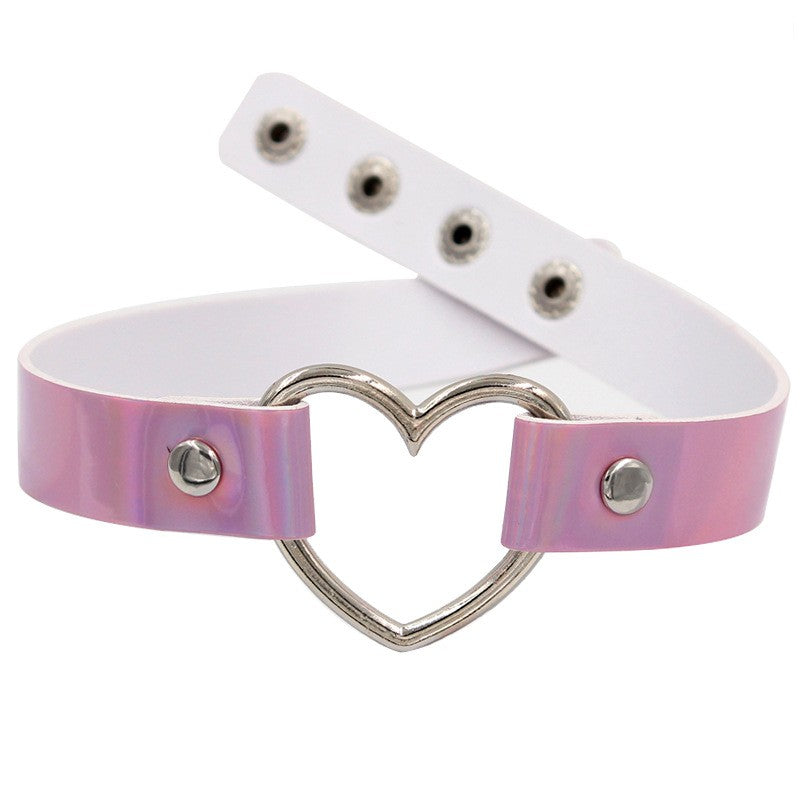 Holografische Halskette, Halsband, mit Stahlherz