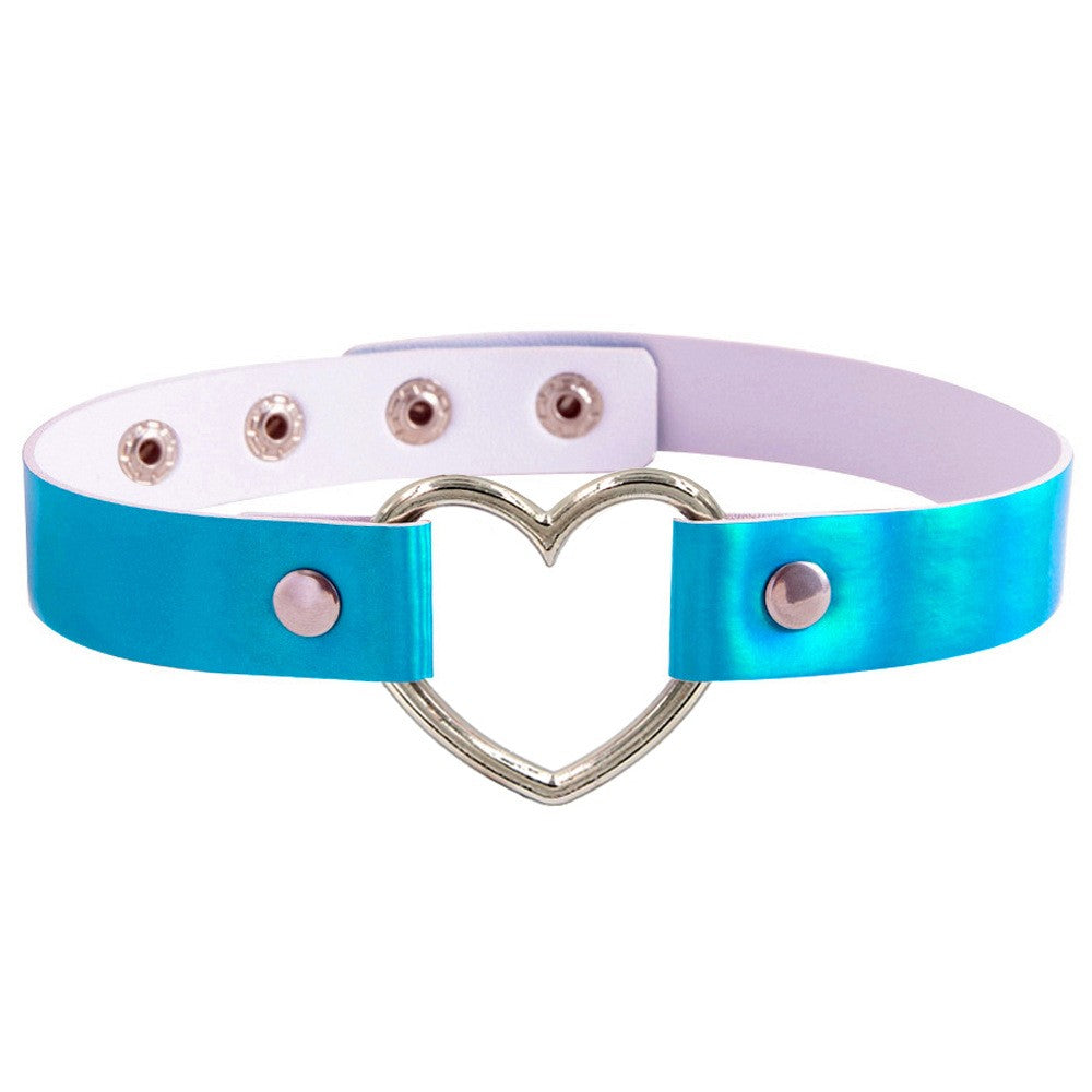 Holografische Halskette, Halsband, mit Stahlherz
